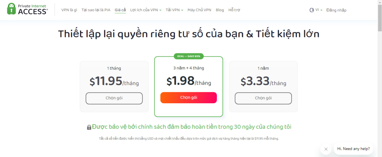 vpn pia, Private Internet Access, ứng dụng vpn trả phí